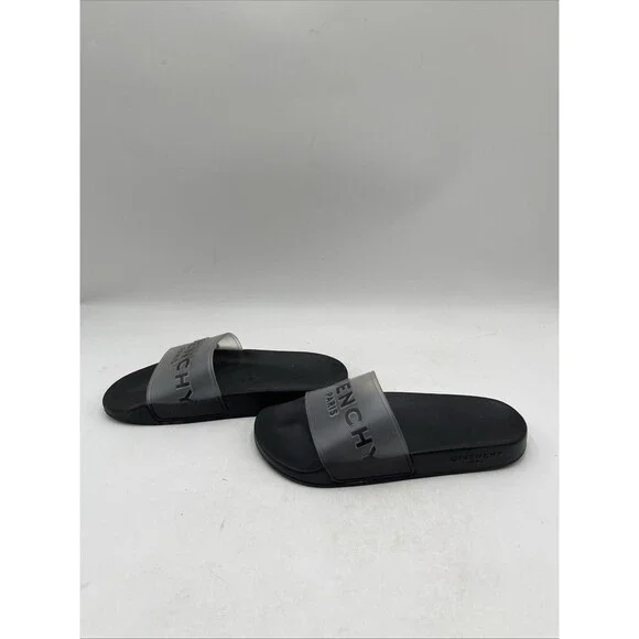 Givenchy Men's Clear Logo Slide Sandals Size 37
